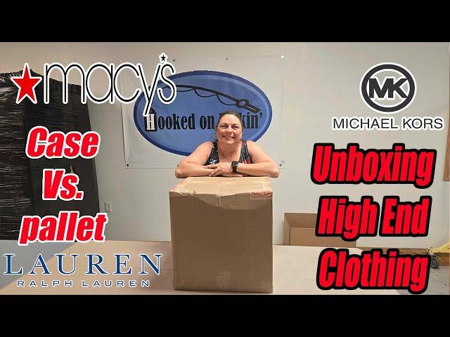 Unboxing a high End clothing box and the difference between pallets & Cases from Liquidation