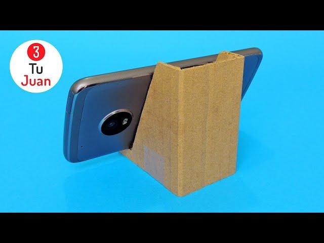 Cardboard Cell Phone Holder, Portable, Fast and EASY to Make - DIY Crafts  