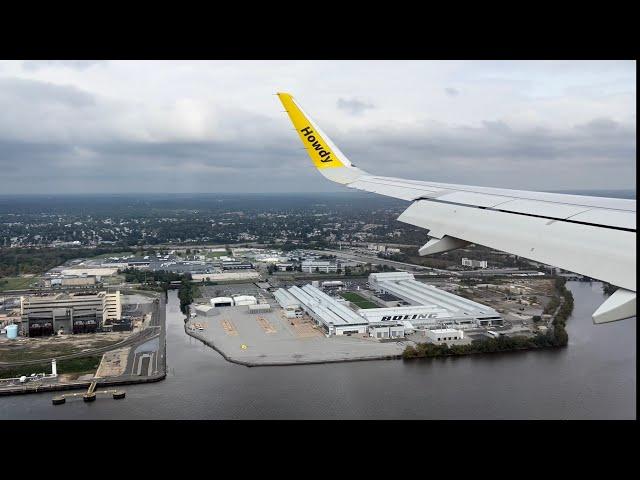 Spirit Airlines A320-NEO descent, landing, and gate arrival in Philadelphia ( PHL )