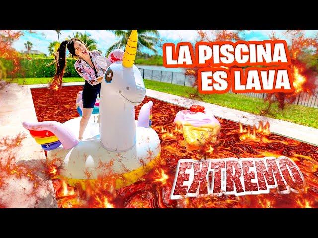 LA PISCINA ES LAVA EXTREMO  PELEAMOS por los FLOTADORES  Sandra Cires Art ft HaroldArtist