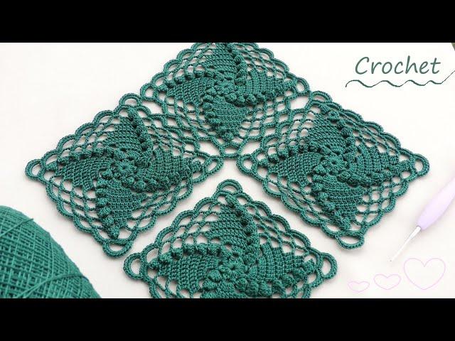 Ажурный КВАДРАТНЫЙ МОТИВ вязание крючком Easy Crochet square motifs