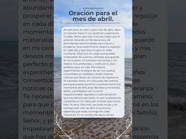 Oración para el mes de abril.
