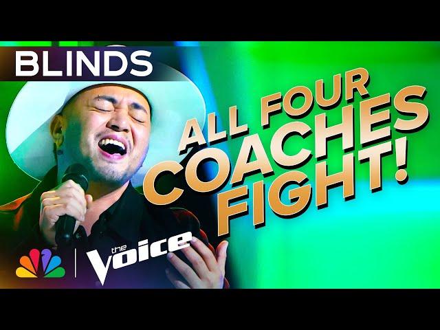 Sofronio Vasquez's Dazzling Voice Gets an INSTANT Four-Chair Turn | The Voice Blind Auditions | NBC