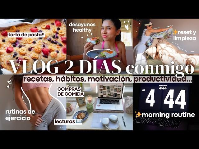 5am RUTINA DE MAÑANA FIT Y PRODUCTIVA, MOTIVACIÓN EN VERANO! 48h vlog: comidas, compras, ejercicio