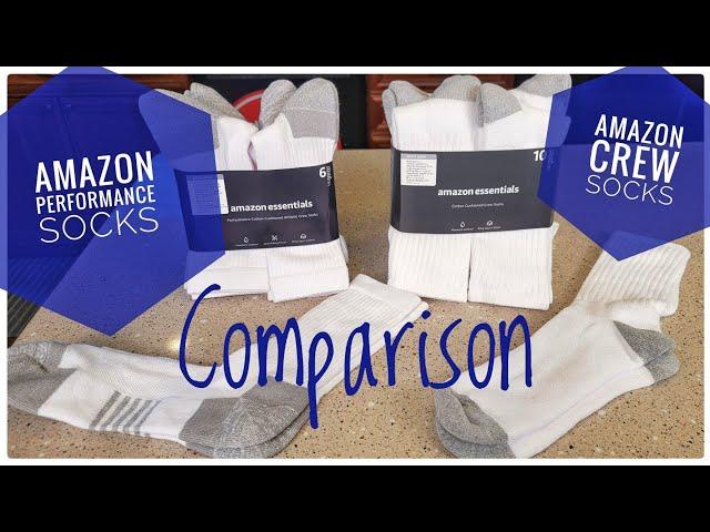 Amazon Essentials Men's Socks Comparison Performance vs Cushioned Socks.