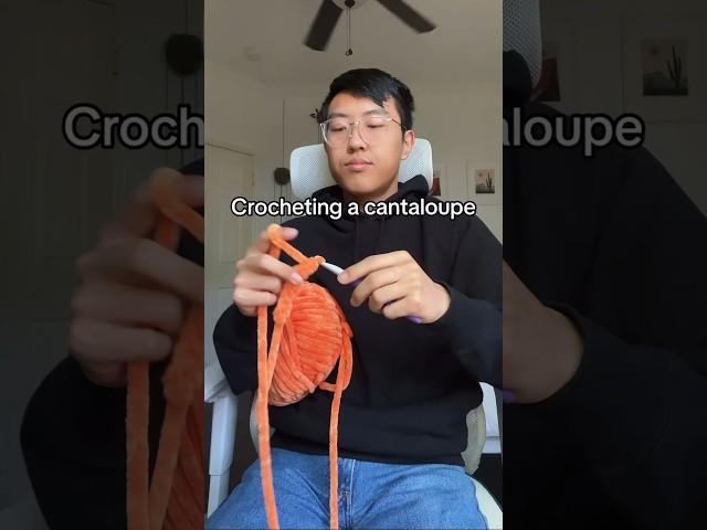 Crocheting a cantaloupe #crochet