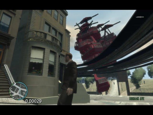 GTA IV spawning too many vehicles! (Cable car chaos starts at 1:50)