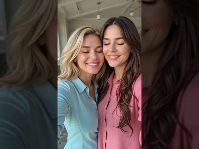 Two mature women kiss in a passionate selfie #lesbian #kiss #lgtb #selfie