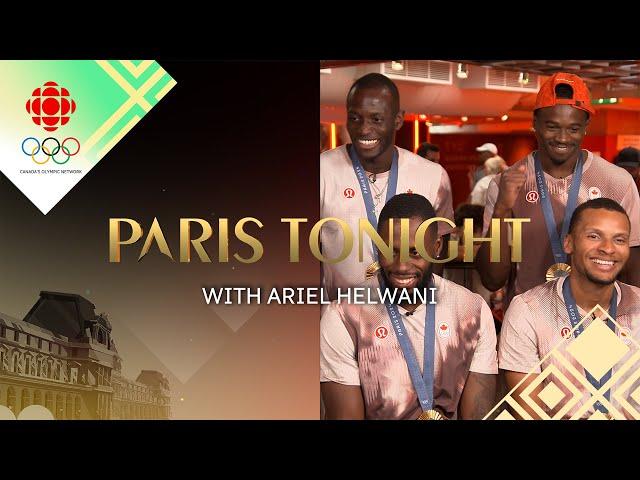 Andre De Grasse with the 4x100m team, along with 3 more Olympic medallists | Paris Tonight