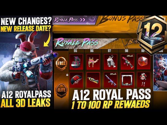 A12 Royal Pass 1 To 100 Rp Rewards | New Release Date And New Changes? | A12 Royal Pass 3d Rewards