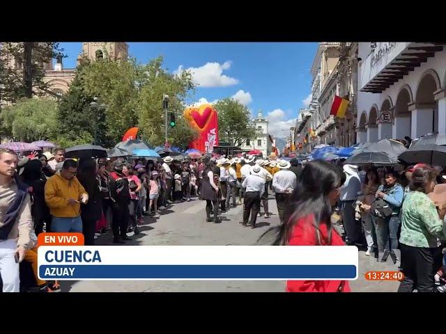 Estudiantes rindieron homenaje a Cuenca por los 204 años de Emancipación Política