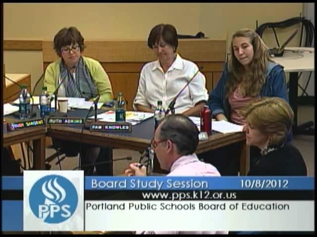 PPS Board of Education, 10/08/12 Study Session