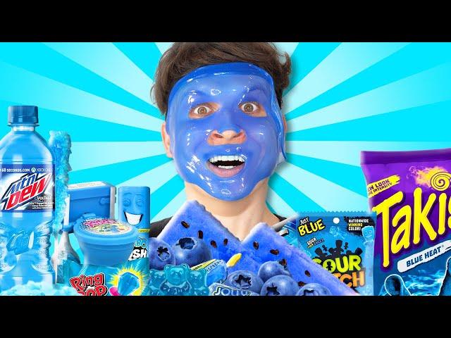 BLUE FOODS vs Face Mask CHALLENGE!