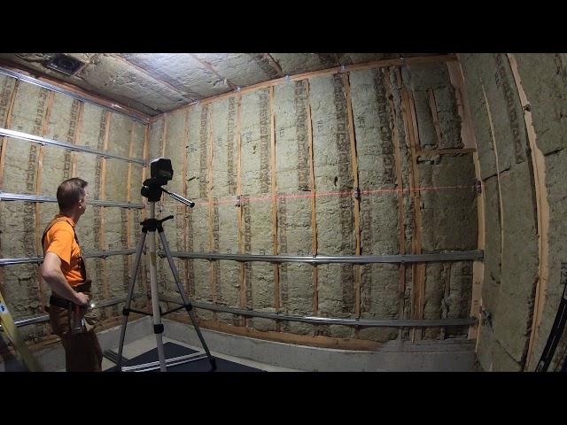 ISO clips and hat channel in the isolation room - recording studio construction