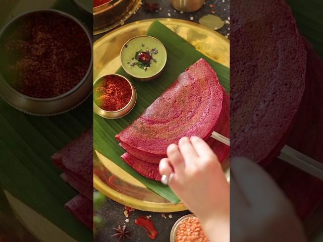 Oats Masoor Dal Dosa - Made with lentils, oats and the goodness of beetroot #dosa #cheela #oats