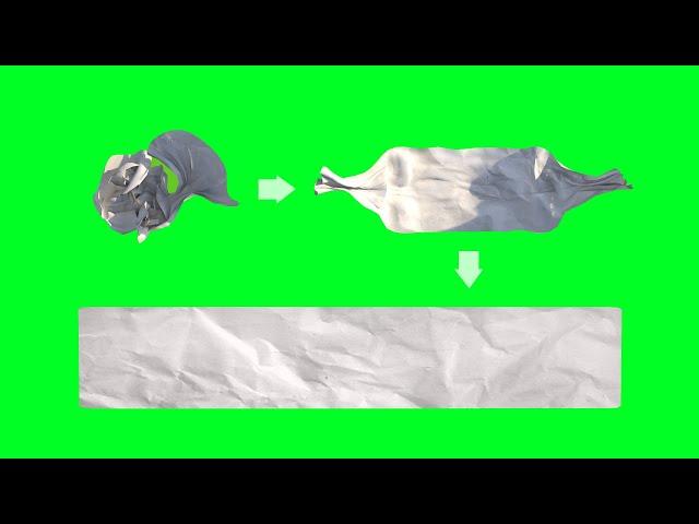 Green screen lower third title FREE animation crumpled paper no copyright