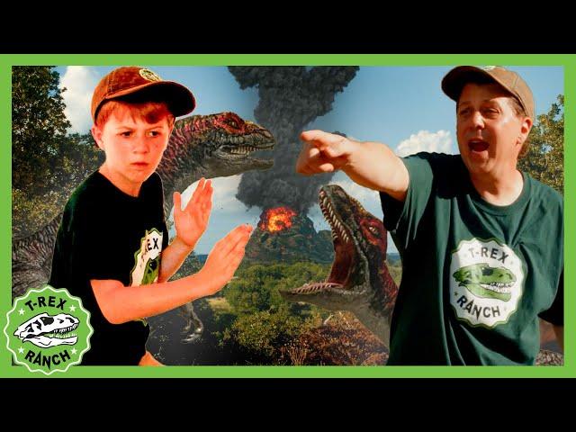  Jurassic Volcano Explosion - Dinosaur Wars  |  T-Rex Ranch Dinosaur Videos