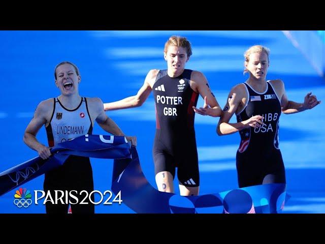 Germany wins mixed team triathlon gold, Team USA sprints to silver in a photo finish | NBC Sports