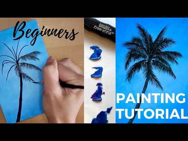 Beginners Oil Painting Tutorial | Palm Tree