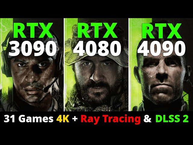 RTX 3090 vs RTX 4080 vs RTX 4090 - 31 Games 4K + Ray Tracing & DLSS 2 Performance Comparison