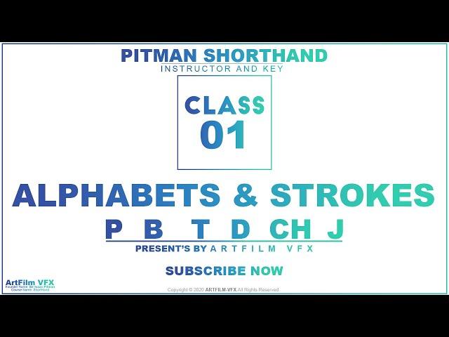 Class No. 01 - Pitman English Shorthand Tutorials | Alphabets and Strokes | ArtFilm VFX