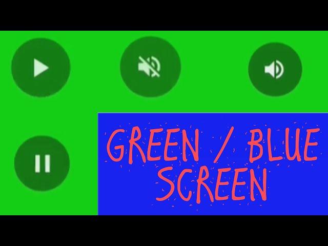 YouTube Play/Pause, Volume Up/Down, Mute - Green/Blue Screen Animation