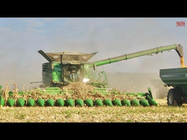 Big COMBINES Harvesting Corn