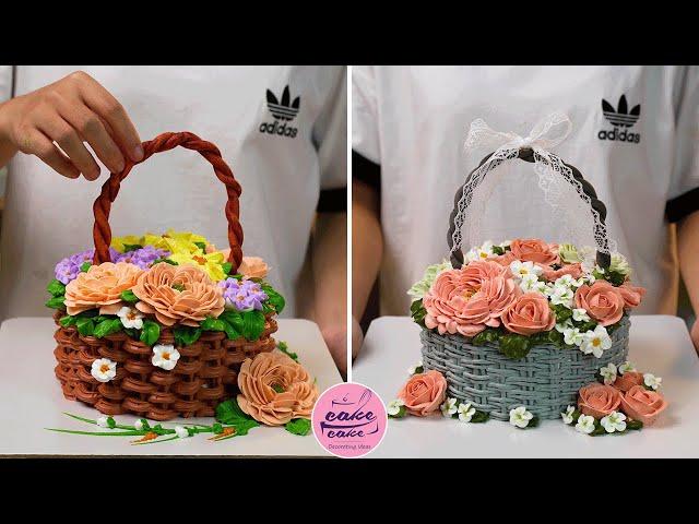 My Favorite Flower Basket Cake Designs For Cake Lovers | Amazing Flower Basket Cake Tutorials