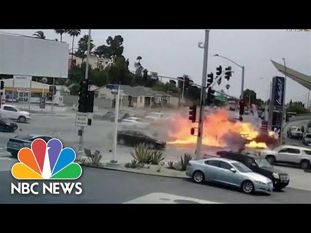 Dramatic Video: Fiery Los Angeles Car Crash Kills Five, Injures Seven