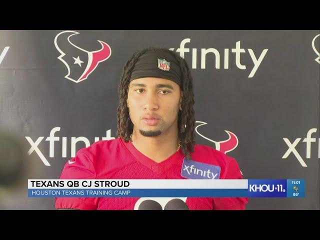 Texans' CJ Stroud, Nico Collins and Will Anderson speak on first day of training camp