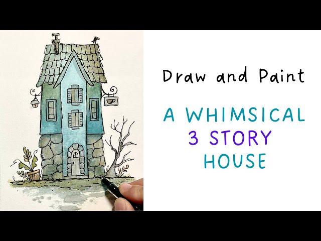 Whimsical Watercolor House Painting