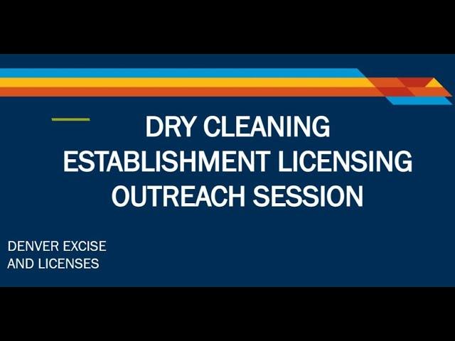 Dry Cleaning Establishment Licensing