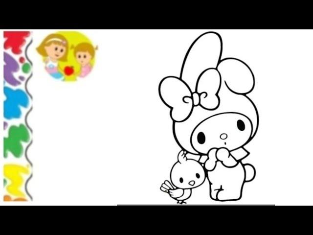 draw my melody | Sanrio | melody colouring cute easy melody drawing tutorials