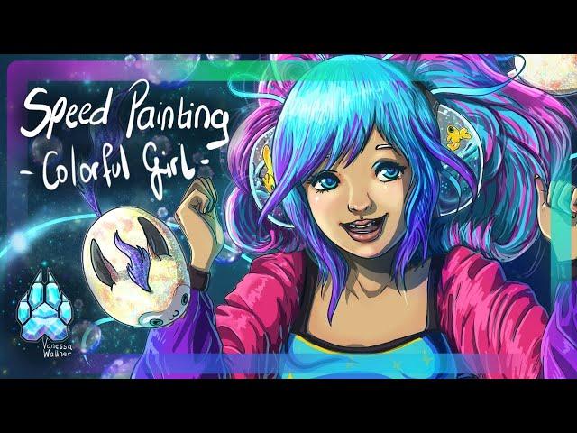 Speed Painting Video - Colorful Girl (by Vanessa Wallner)