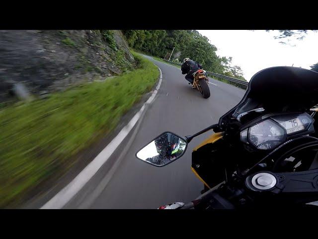 Yamaha R3 vs Honda cbr600rr friendly battle