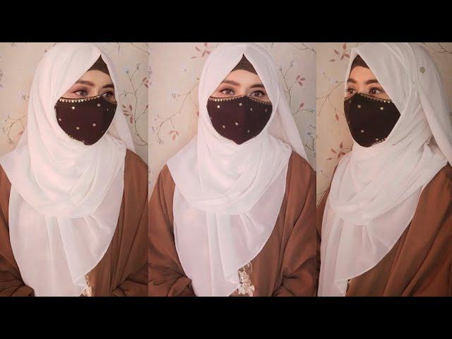 Simple School College  Hijab Styles 2024 With Mask | Quick And Easy Hijab Tutorial For Everyday |