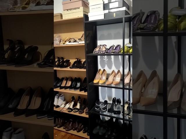 I use regular old bookshelves to organise my Shoe Closet. #style #shoes #closet