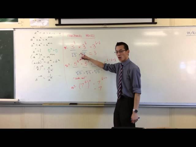 What happens when the power isn't a whole number? (Fractional Indices)