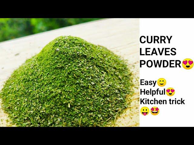 Curry leaves powder | How to store curry leaves for long time | Kadipatta powder | Creative Cooking