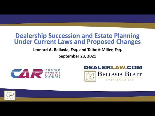 Webinar: Dealership Succession and Estate Planning with Bellavia Blatt