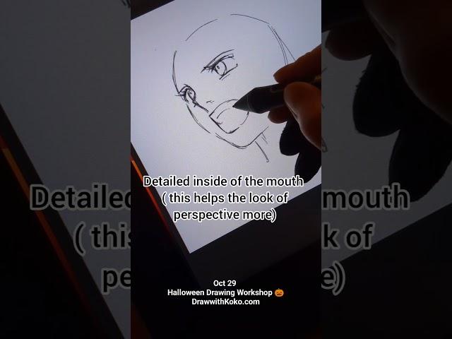 How to draw a perspective face #howtodrawanime #animedrawing