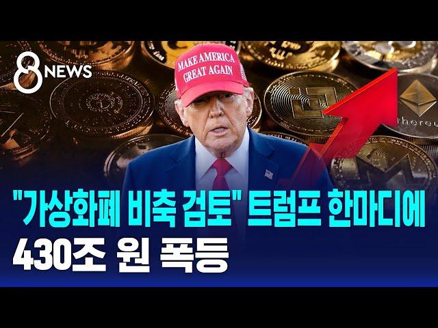 "가상화폐 비축 검토" 트럼프 한마디에…430조 원 폭등 / SBS 8뉴스