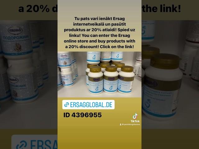 Ersag! You can enter the Ersag online store and buy products with a 20% discount! Click on the link!