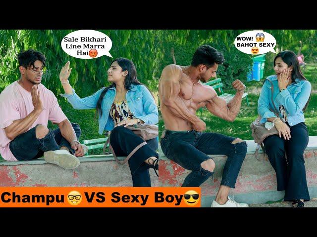 Champu Boy Vs Shirtless Bodybuilder - Who does girls choose? || FitManjeet