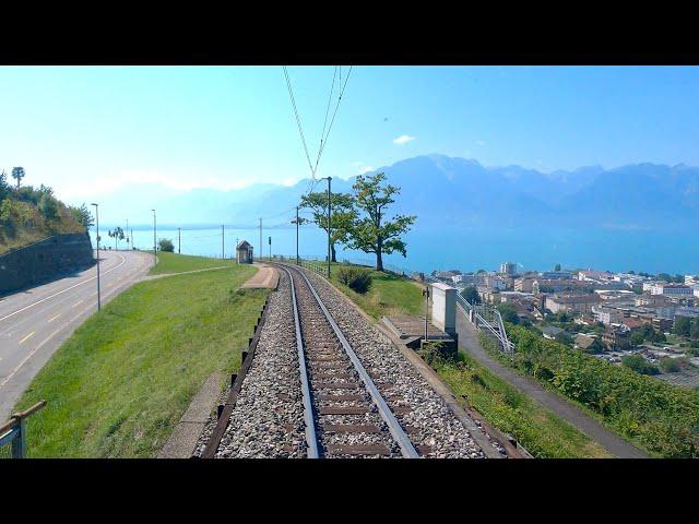  4K  Zweisimmen - Montreux cab ride, Switzerland [09.2023] Führerstandsmitfahrt Goldenpass