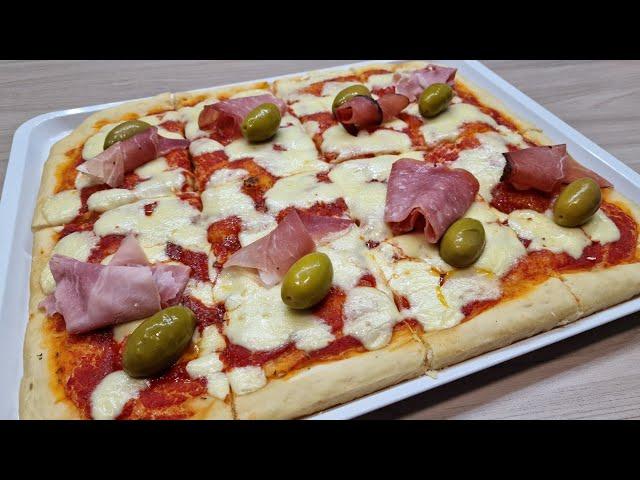 HOW TO MAKE SHEET PAN PIZZA - HIGH AND SOFT QUICK PIZZA DOUGH - Homemade Pizza Recipe