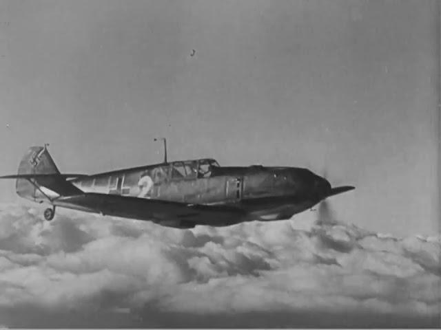 Henschel Hs 126 reconnaissance two-seater accompanied by a flight of early Messerschmitt Bf 109s