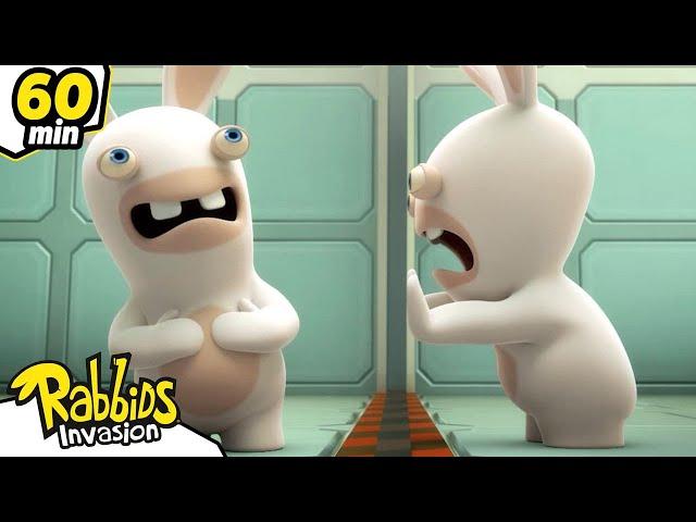 Rabbids in STEM, Chaos Ahead! | RABBIDS INVASION | 1H New compilation | Cartoon for kids