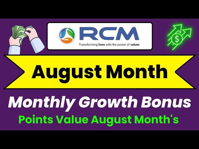 rcm business Bonus Point and Bonus Amount from August Month I rcm Bonus Point August Month RCM DREAM