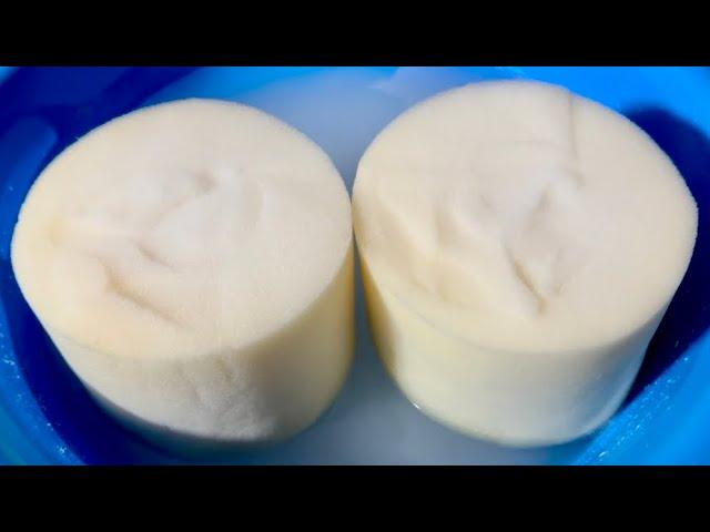 【ASMR】Marshmallow sponge × Laundry soapy water️️マシュマロスポンジと洗濯洗剤水でもこもこしてみた️️